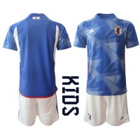 Camisa de time de futebol Japão Replicas 1º Equipamento Infantil Mundo 2022 Manga Curta (+ Calças curtas)